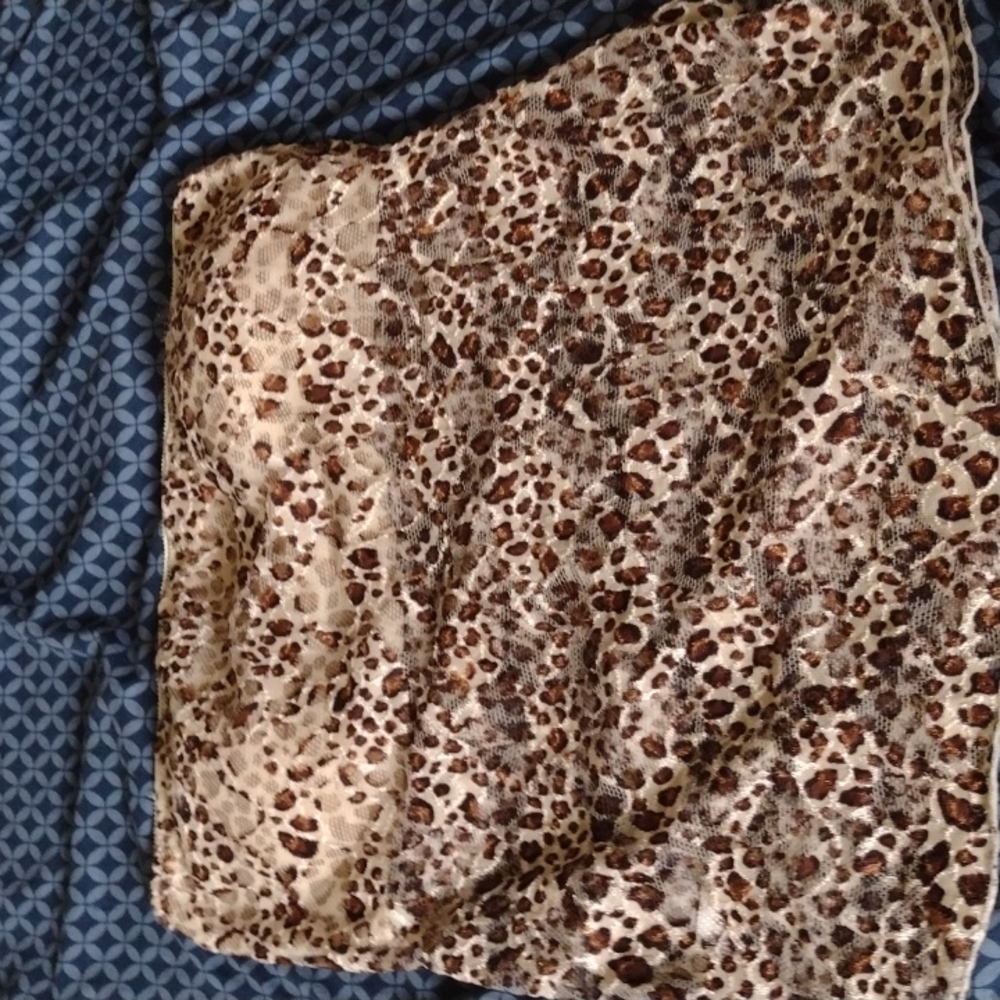 Leopard print Lace top, size: XL